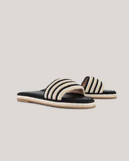 Women's PORTEA-Flat Espadrille Sandal Black