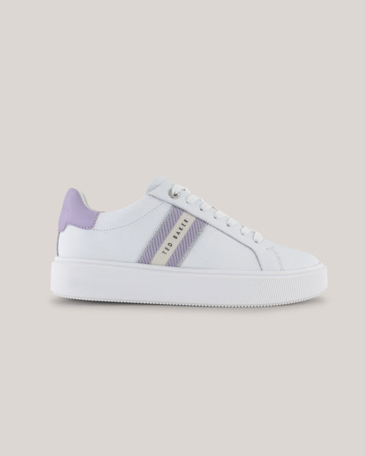 Women's Lornie-Platform Webbing Trainer White-Purp