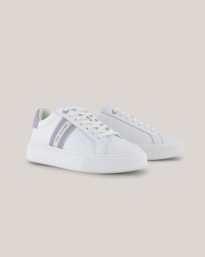 Women's Lornie-Platform Webbing Trainer White-Purp