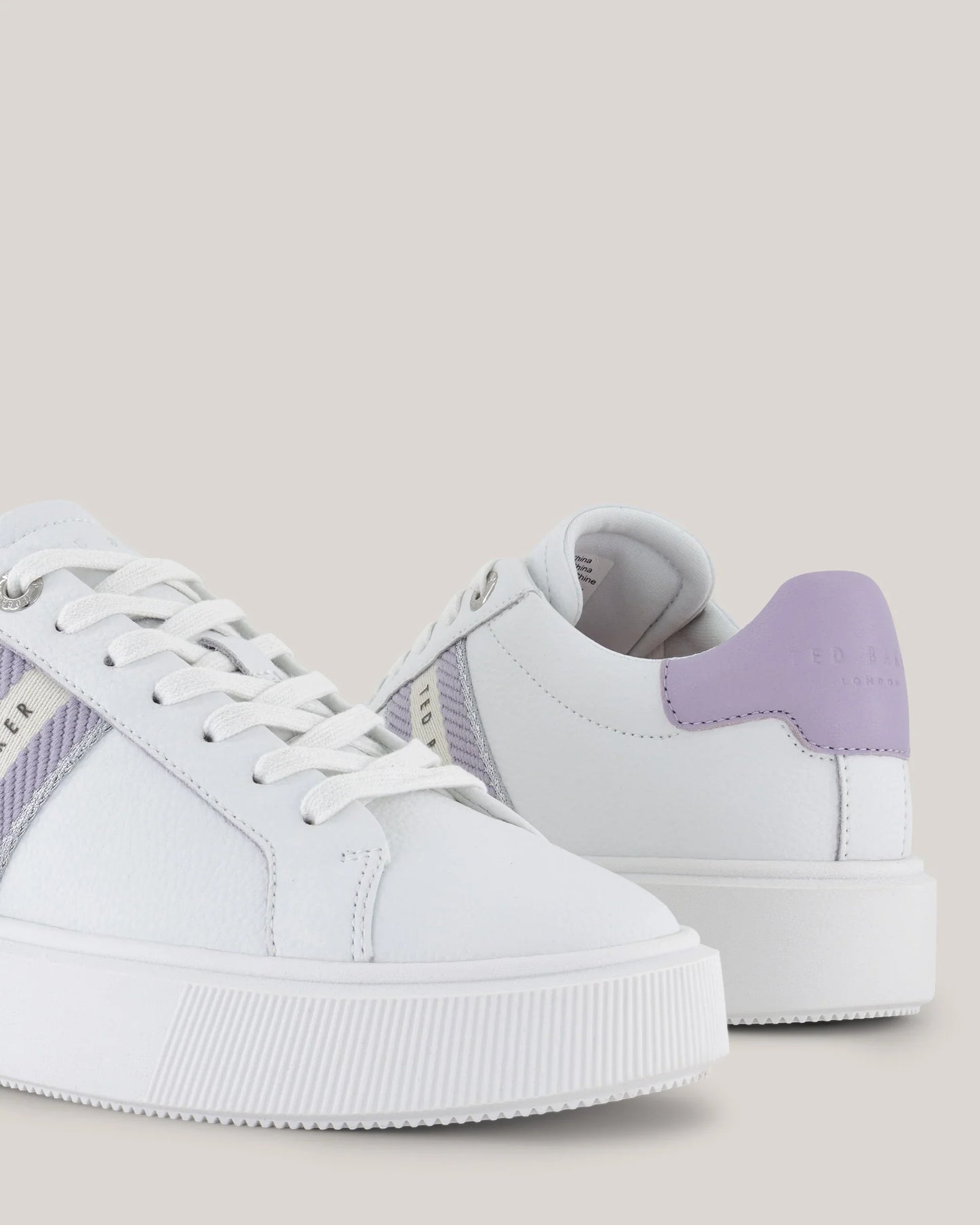 Women's Lornie-Platform Webbing Trainer White-Purp