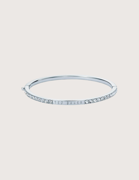 CLAUDIA: Narrow Crystal Hinged Bangle Bracelet