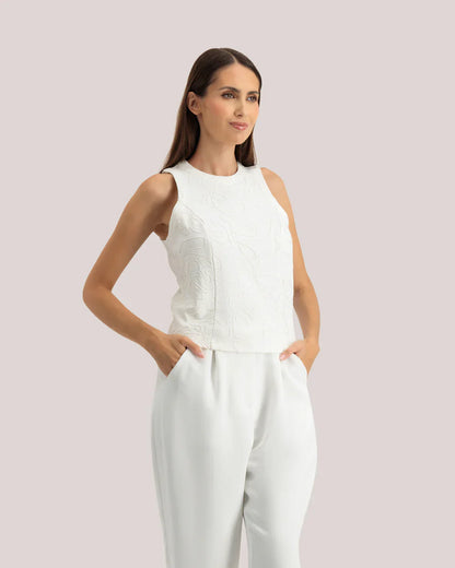 Womens ANNIYY-Embroidered Ponte Tank
