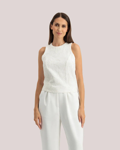 Womens ANNIYY-Embroidered Ponte Tank