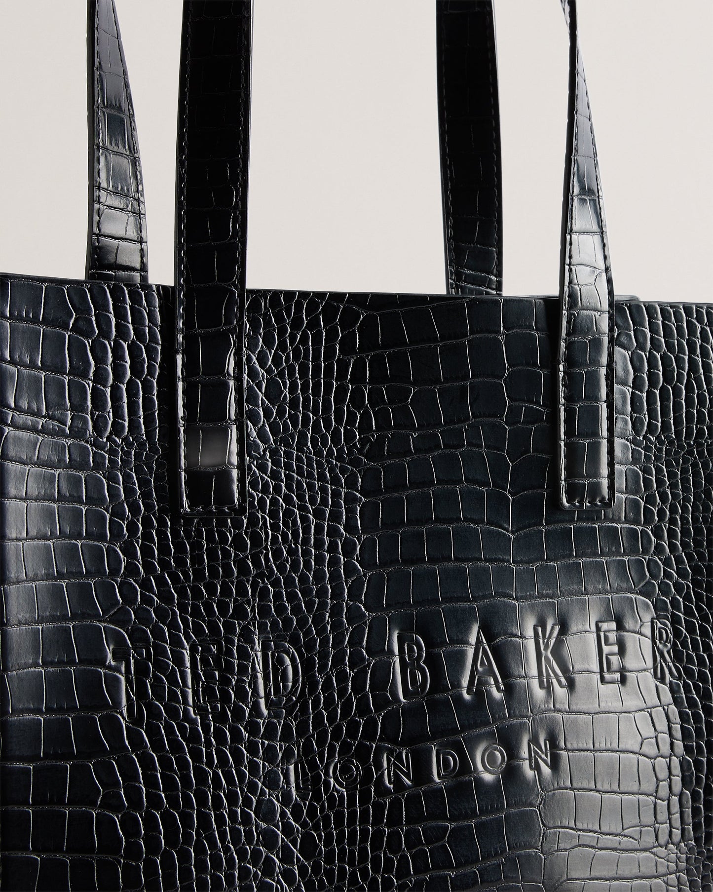 Women's Reptcon-Croc Effect Small Icon Bag Black