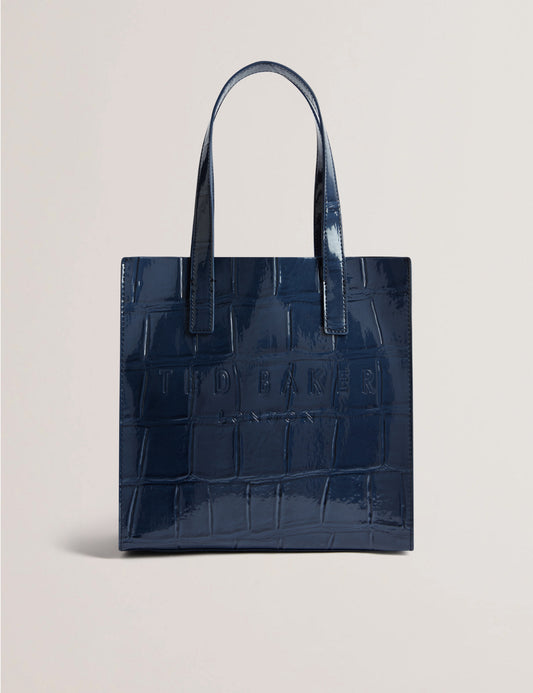 Women's Reptcon-Croc Effect Small Icon Bag Dk-Blue