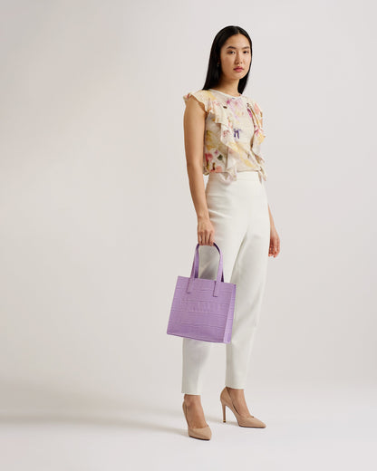 Women's Reptcon-Croc Effect Small Icon Bag Lilac