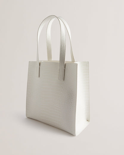 Women's Reptcon-Croc Effect Small Icon Bag Nude