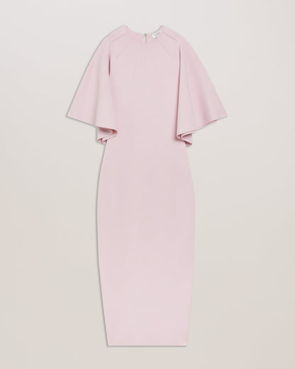 Women's Lounia-Fluted Sleeve Knit Bodycon Midi Dress Lt-Pink