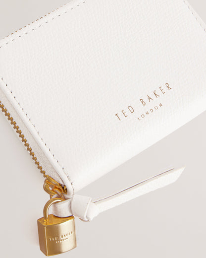 Women's Wesmin-Padlock Detail Small Leather Purse Ecru