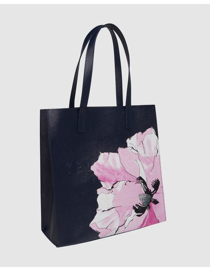 Women's Milicon-Floral Printed Large Icon Bag Navy