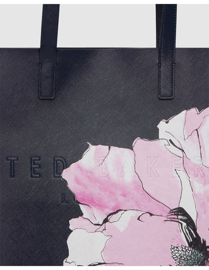 Women's Milicon-Floral Printed Large Icon Bag Navy