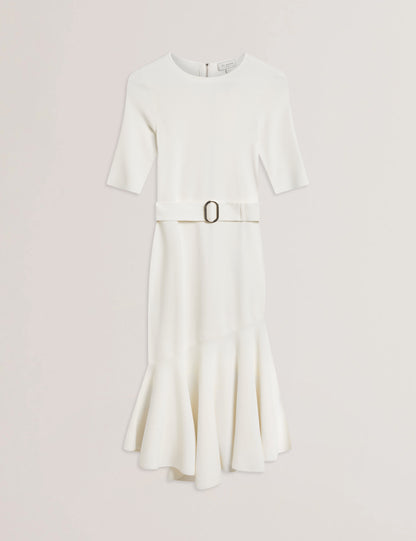 Women's Samalee-Knitted Flippy Skirt Midi Dress Ivory