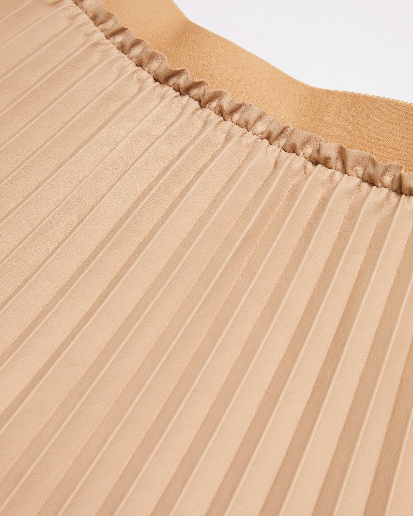 Women's Liydah-Faux Leather Pleated Skirt Camel