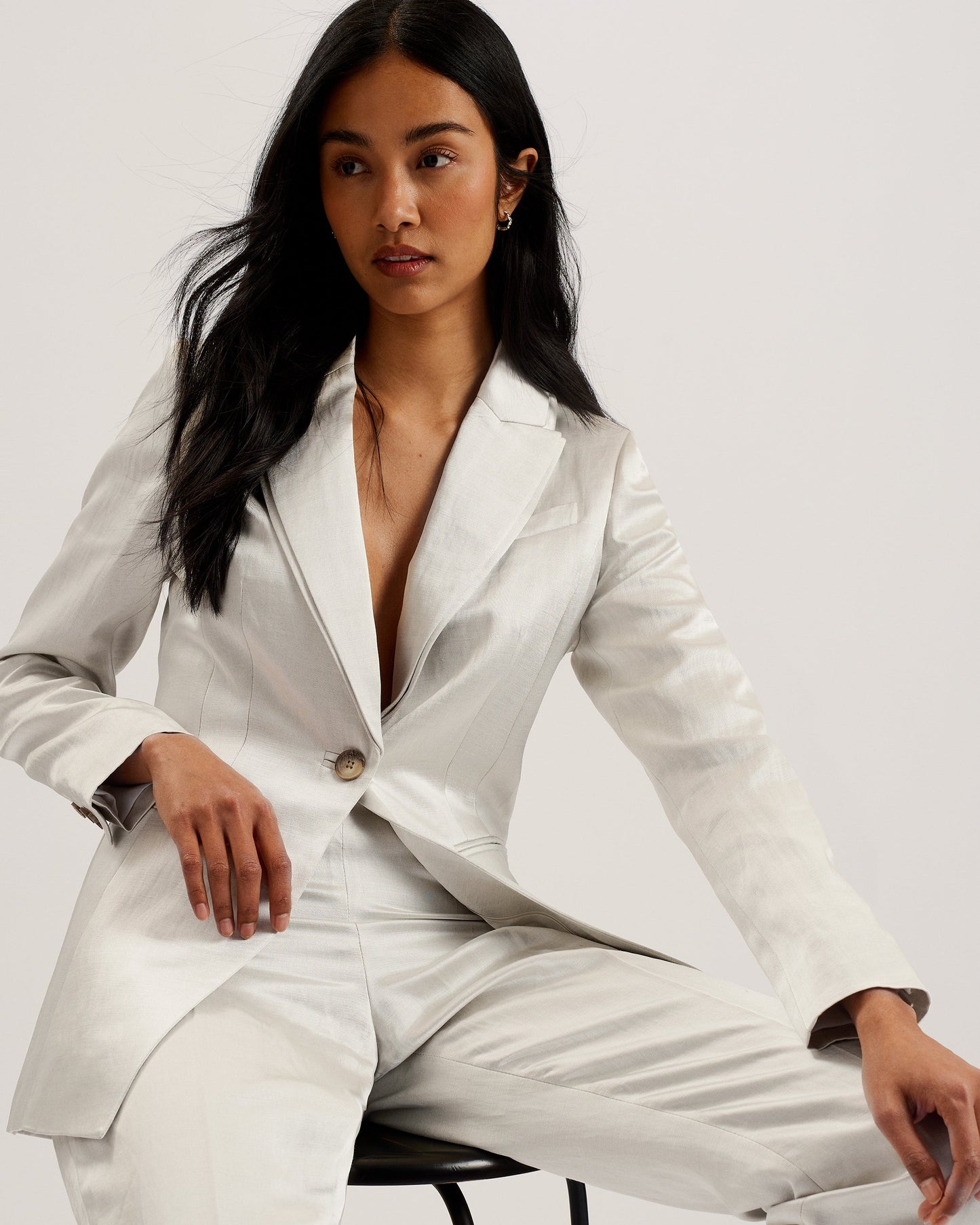 Women's Masaru-Single Breasted Tailored Blazer Ivory