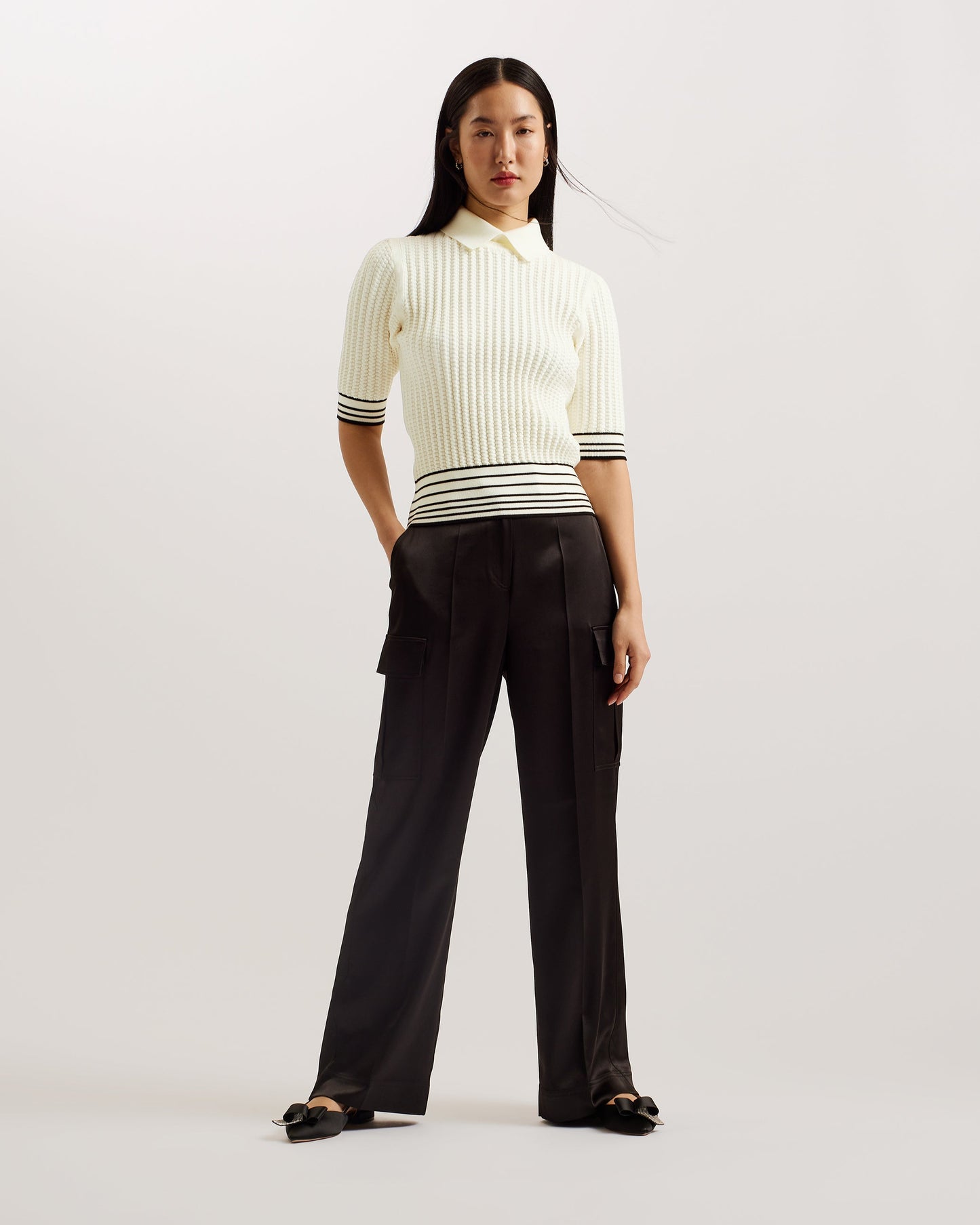 Women's Morliee-Puff Sleeve Fitted Sweater Ivory