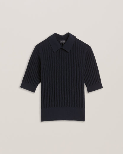 Women's Morliee-Puff Sleeve Fitted Sweater Navy