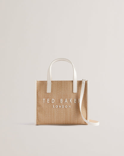 Women's Paolina-Faux Raffia Small Icon Bag Ecru