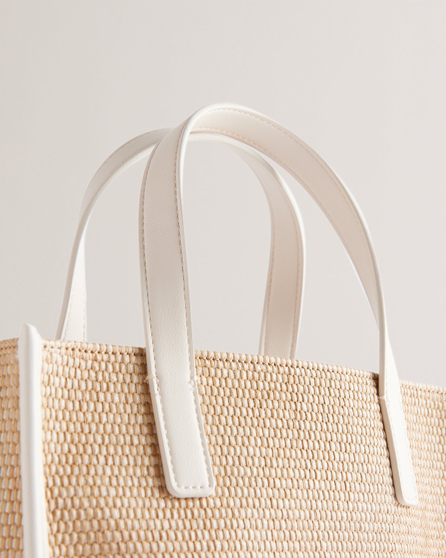Women's Paolina-Faux Raffia Small Icon Bag Ecru