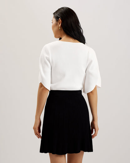 Women's HILANEE- Ribbed Ribbed Knit Ivory