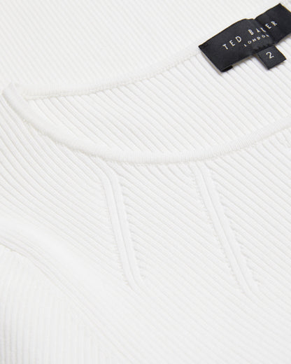 Women's HILANEE- Ribbed Ribbed Knit Ivory