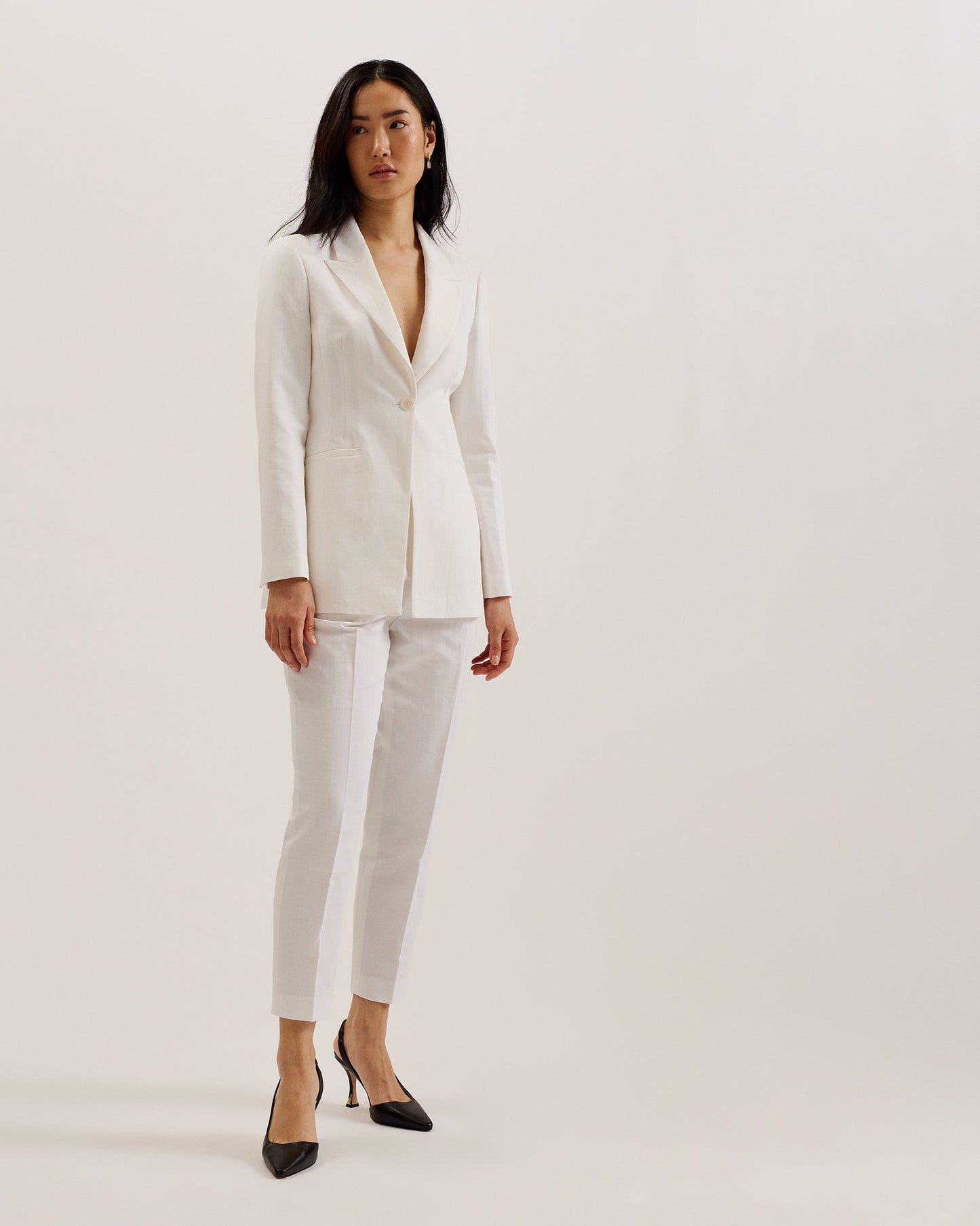 Women's Musub-Tailored Jacket With Faux Pockets White