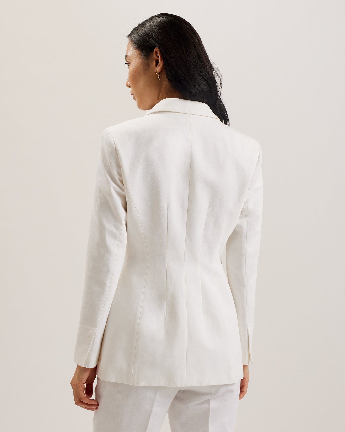 Women's Musub-Tailored Jacket With Faux Pockets White