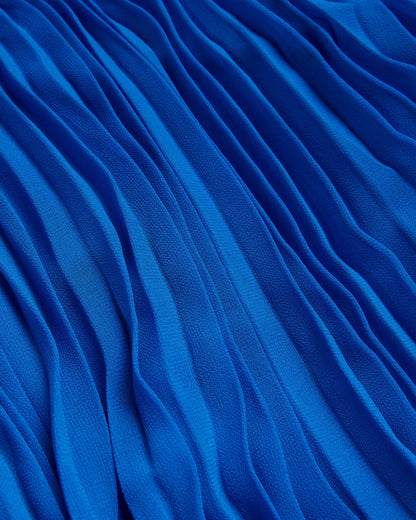 Women's HELYOS-Pleated Halter Neck Midi Dress Blue
