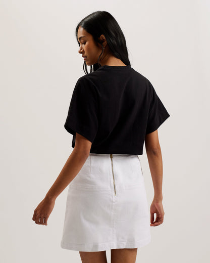 Women's Shralee-Embroidered Cut Out Tee Black