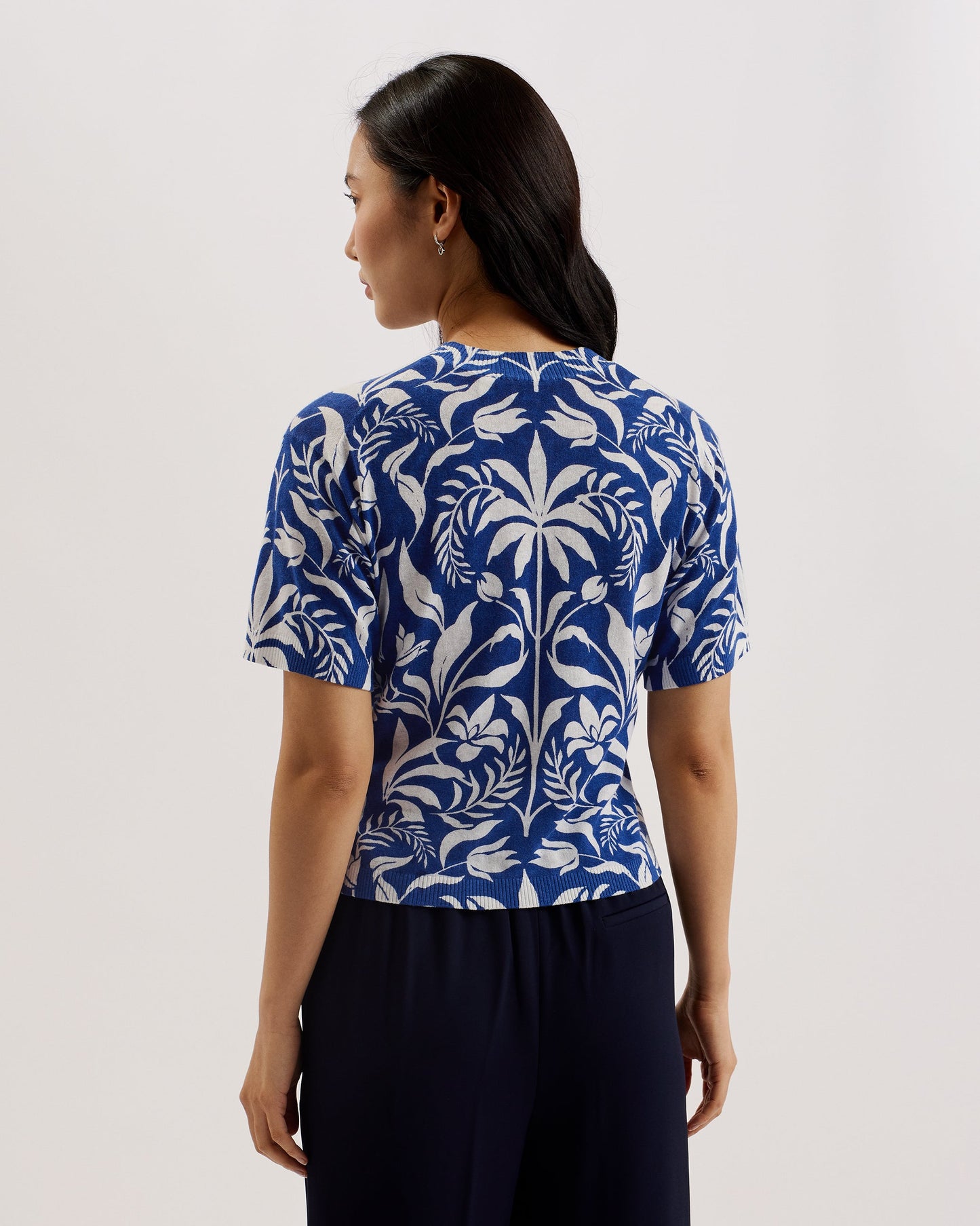 Women's Kiayya-Short Sleeve Printed Knit Top Ivory