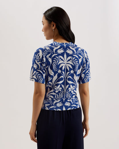 Women's Kiayya-Short Sleeve Printed Knit Top Ivory