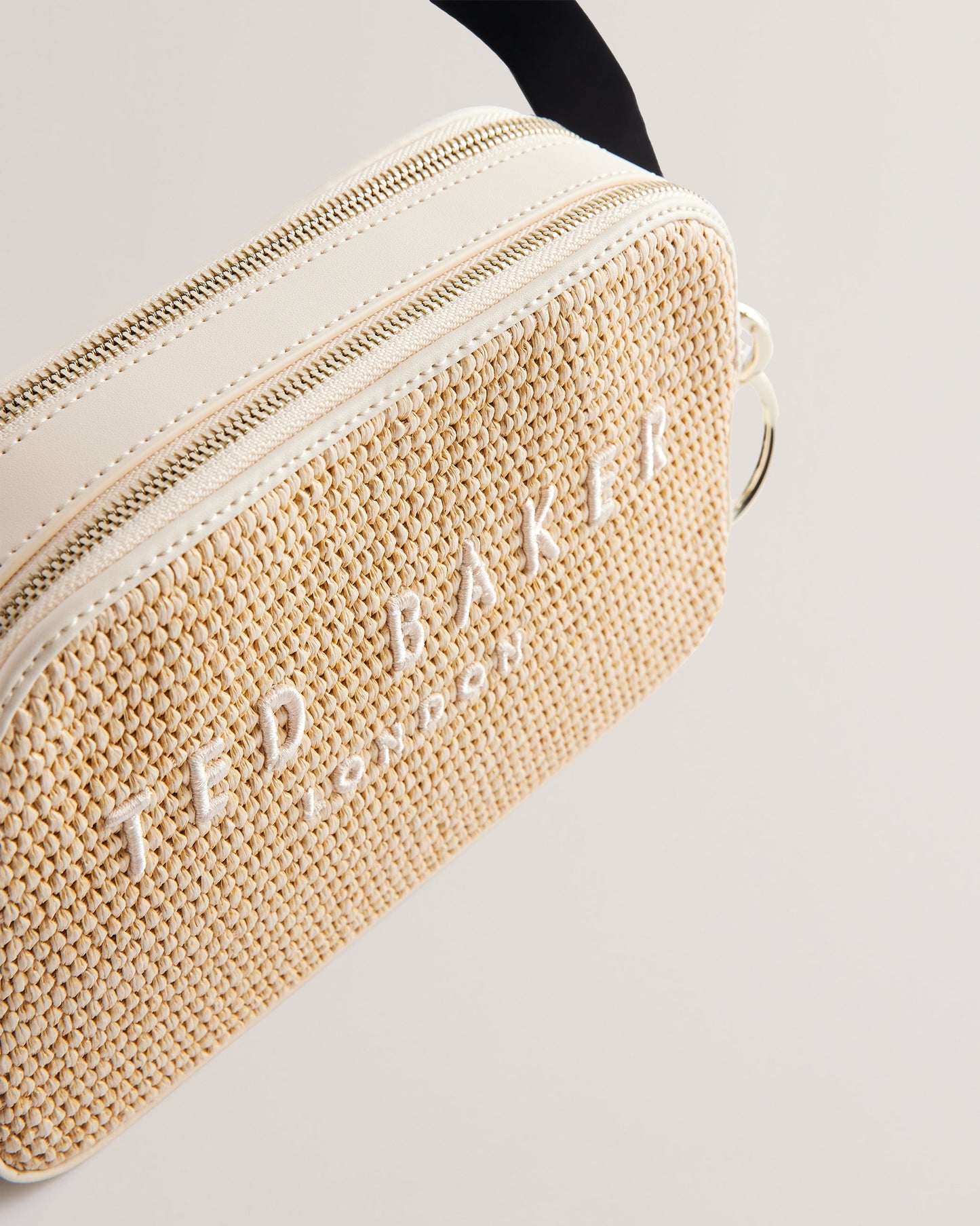 Women's Stelio-Branded Webbing Faux Raffia Camera Ecru