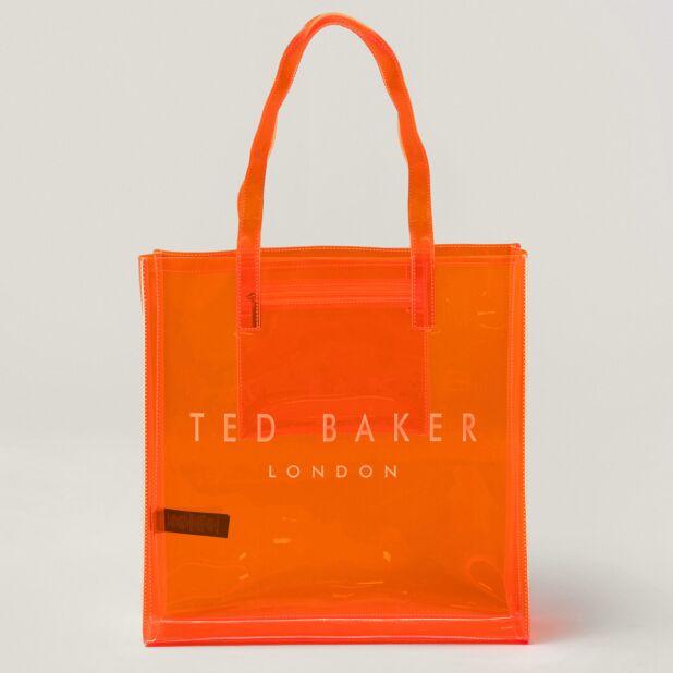 Women's Sheicon-Transparent Large Icon Bag Brt-Orange