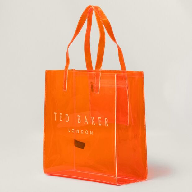 Women's Sheicon-Transparent Large Icon Bag Brt-Orange