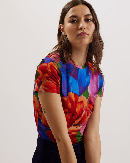 Women's Juhana-Printed Fitted Tee Multicol