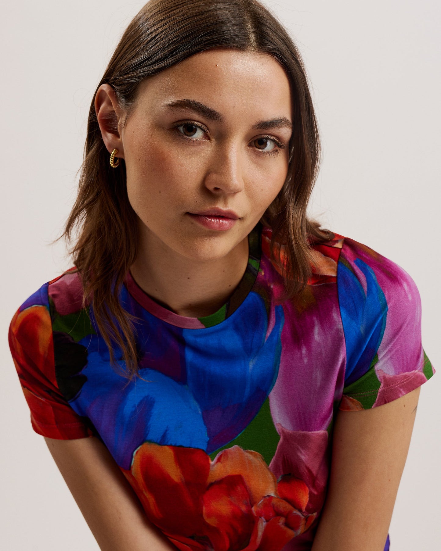 Women's Juhana-Printed Fitted Tee Multicol