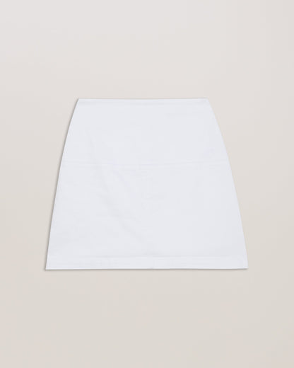 Women's Valiad-A-Line Denim Mini Skirt White