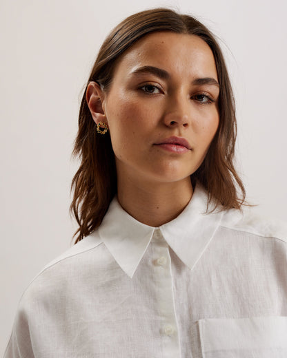 Women's TOLOCA-Oversized Linen Shirt White
