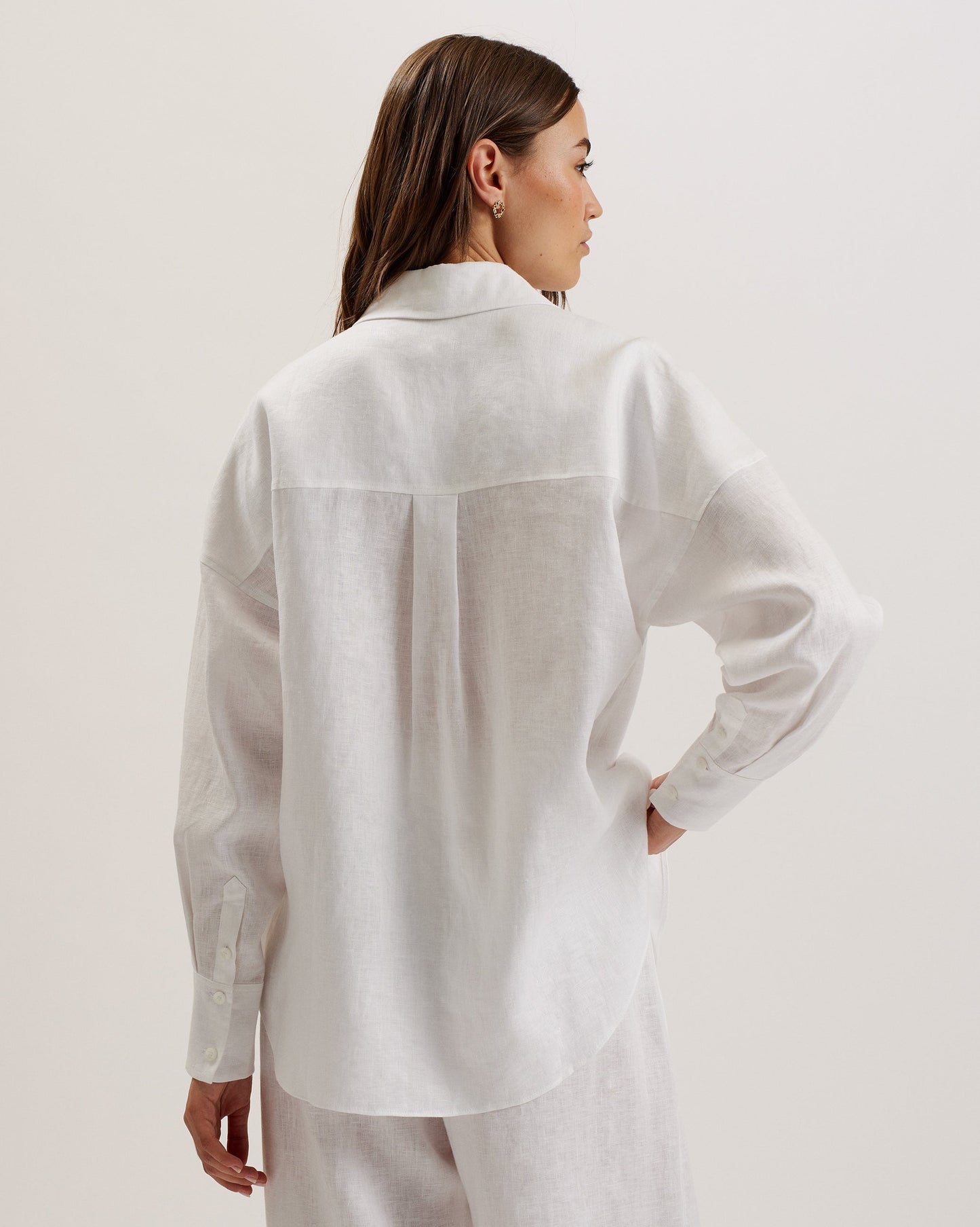 Women's TOLOCA-Oversized Linen Shirt White