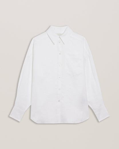 Women's TOLOCA-Oversized Linen Shirt White