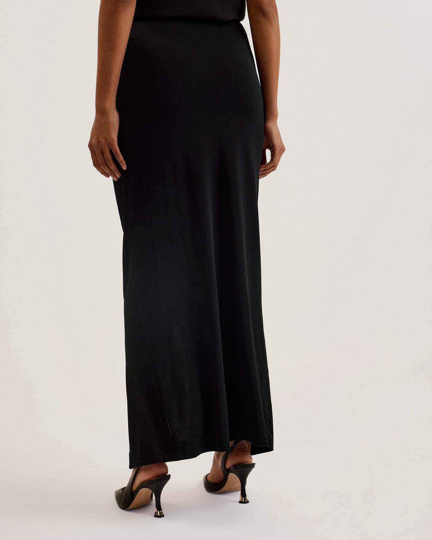 Women's Luliiaa-Jersey Rouched Maxi Skirt Black