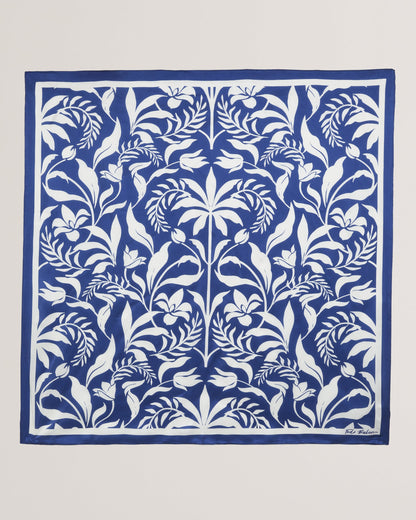 Women's Ritaas-Printed Silk Square Scarf Blue
