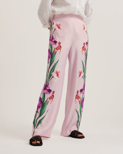 Women's Salca-Printed Wide Leg Trouser Lt-Pink