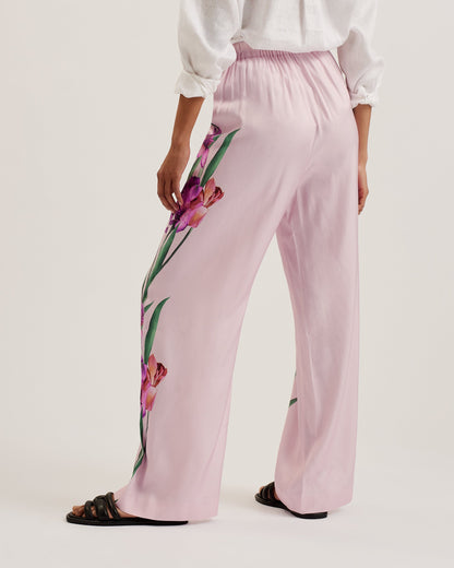 Women's Salca-Printed Wide Leg Trouser Lt-Pink