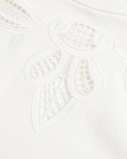 Women's Rondha-Embroidered Cut Out Sweatshirt Ivory
