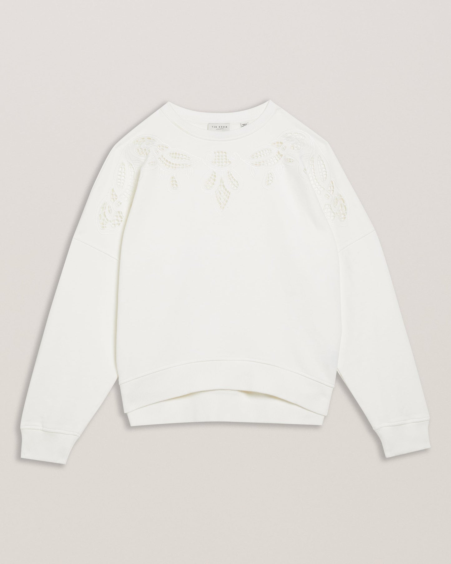 Women's Rondha-Embroidered Cut Out Sweatshirt Ivory