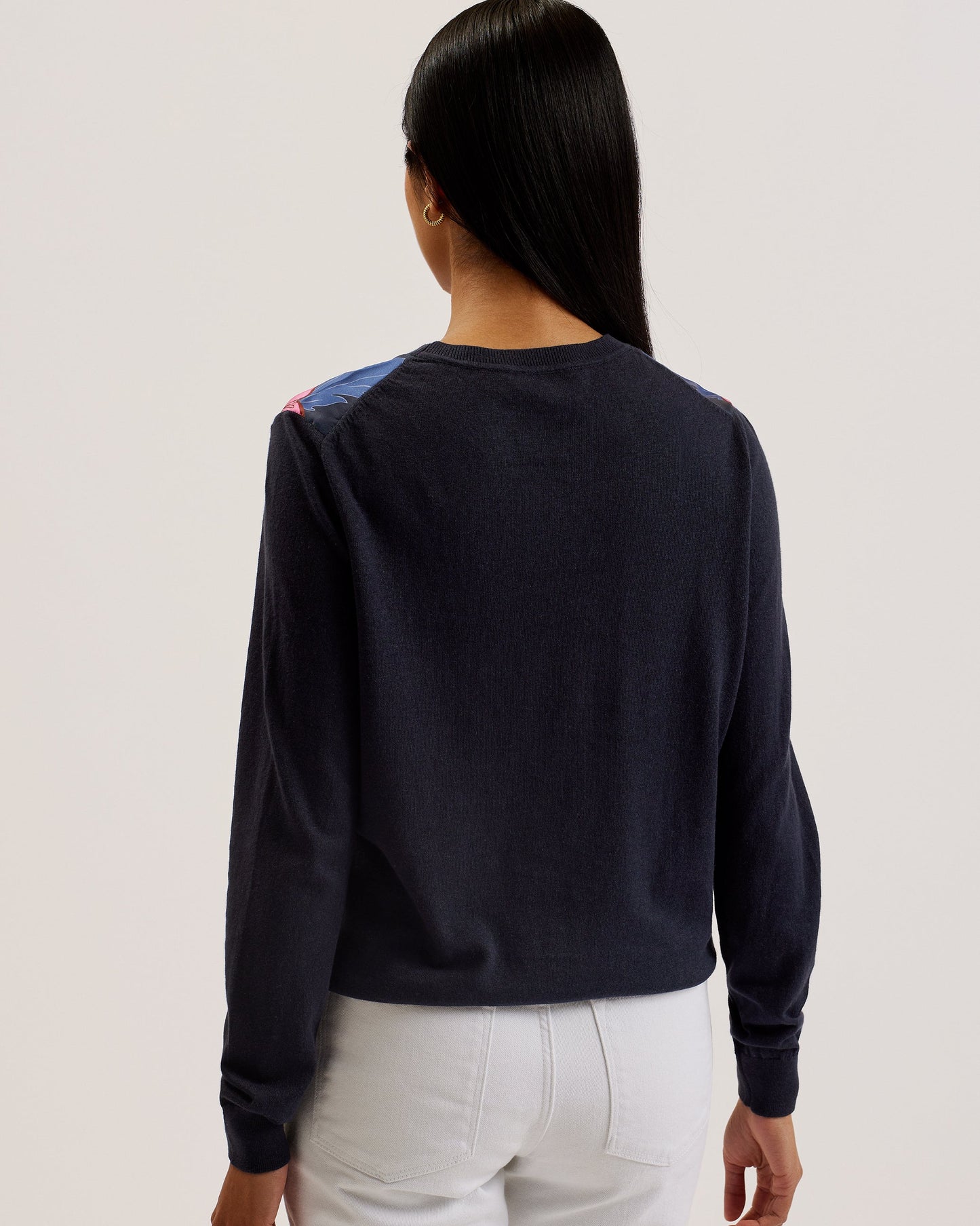 Women's Teanha-Woven Front Printed Jumper Navy