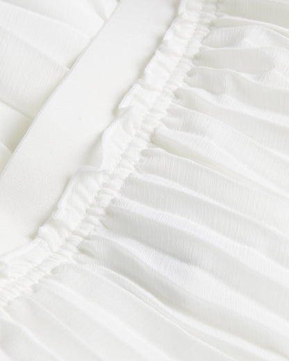 Women's Tambor-Pleat Midi Skirt & Elasticated Waist White