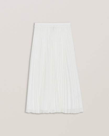 Women's Tambor-Pleat Midi Skirt & Elasticated Waist White