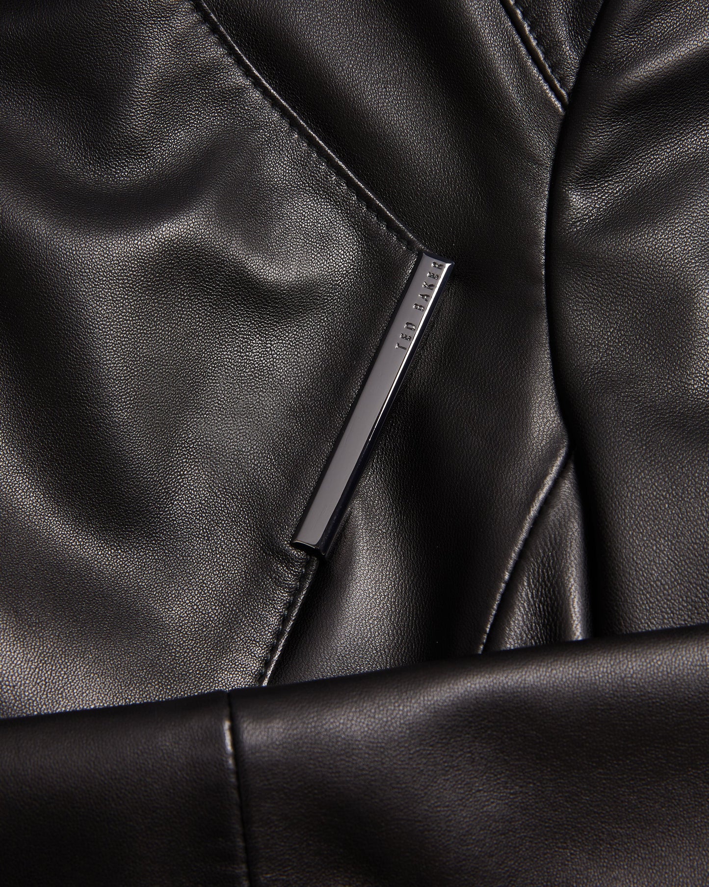 RIYOZE: Leather Cropped Wrap Jacket