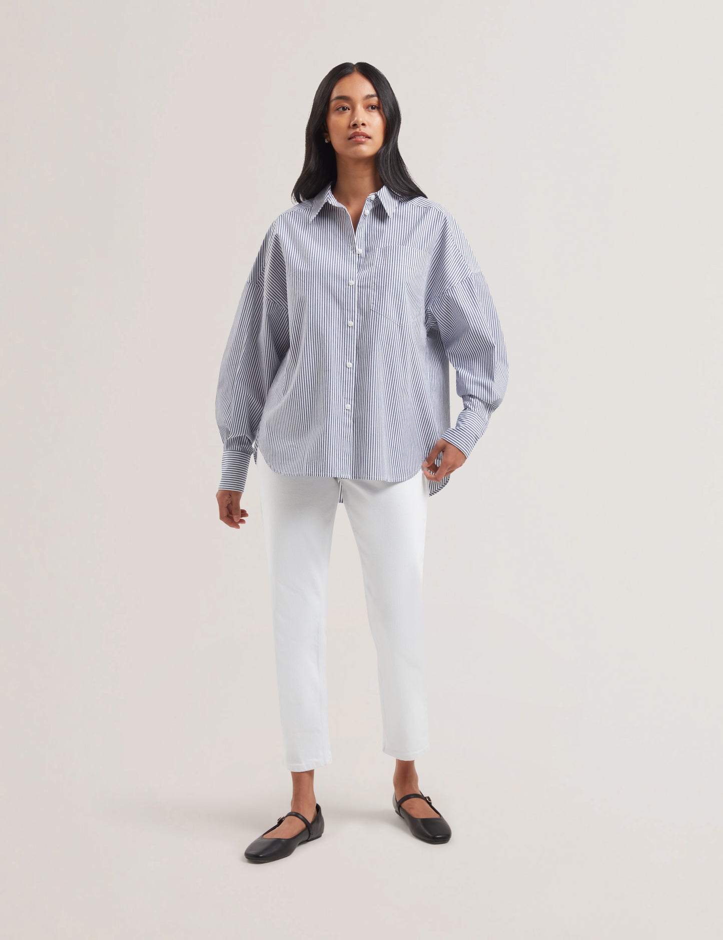 Women's VINALES-Boyfriend Fit Striped Cotton